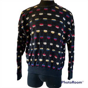Coogi Mens Multicolor Australia Mercerised Cotton Pullover Sweater Size L